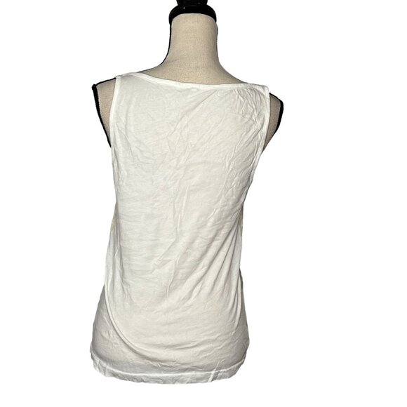 J. Crew Women's Textured Ivory Sleeveless Tank Top L - Picture 3 of 6